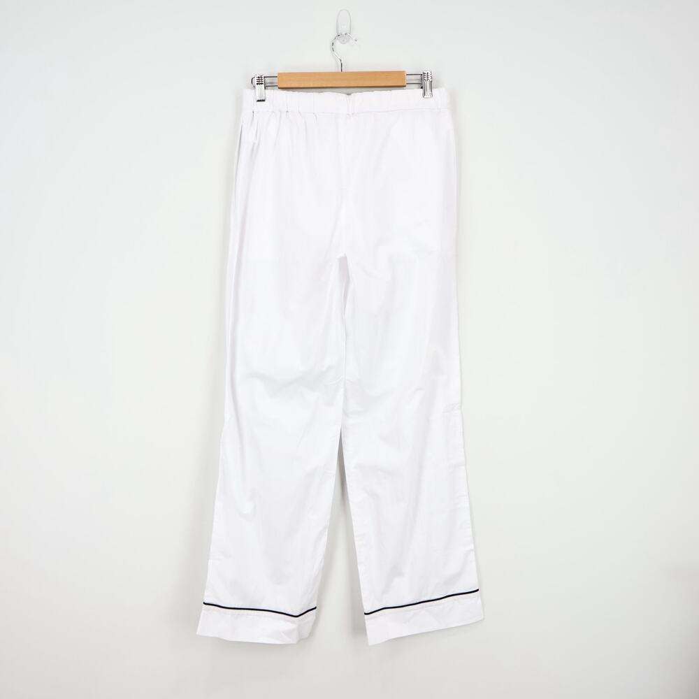 J. Crew White Cotton Pajama Set with Black Trim - Picture 15 of 15